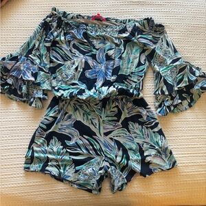 Lilly Pulitzer Floral Off-Shoulder Romper